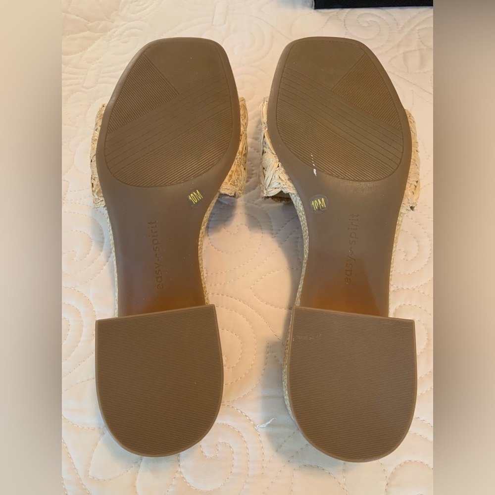 NWOT-EASY SPIRIT “ROSARIOS” RAFFIA SUMMER SANDALS SIZE 10M - Picture 3 of 4